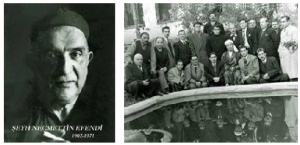 Tekkenin müdavimleri bahçedeki havuz başında 1948